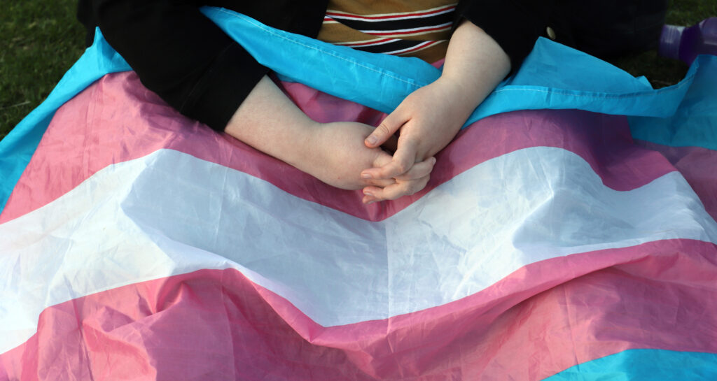 Trans flag - photo by Jenny Scott
